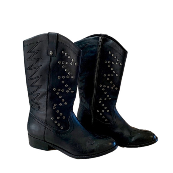 MIA Limited Edition Western Style Studded Black Rocker Cowgirl Boots - Picture 1 of 11